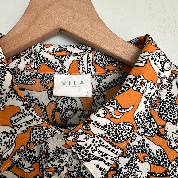 ASOS Vila Vila Animal Print Blouse - Picture 6 of 8